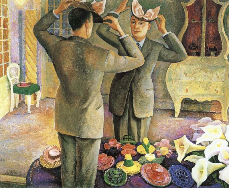 Diego Rivera Hat seller oil painting image